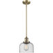 Franklin Restoration Bell LED 8 inch Brushed Brass Mini Pendant Ceiling Light in Seedy, Franklin Restoration