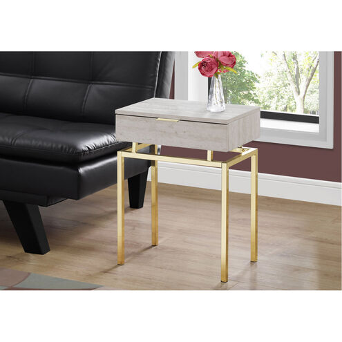 Seneca 23 X 18 inch Beige and Gold Accent End Table or Night Stand
