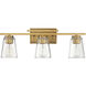 Calhoun 3 Light 24 inch Warm Brass Bathroom Vanity Light Wall Light, Essentials