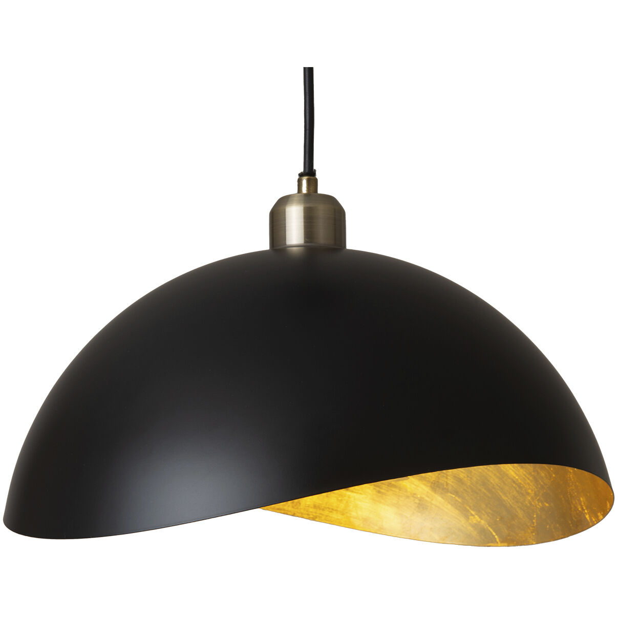 Luna Bella LED 14 inch Matte Black and Weathered Brass Pendant Ceiling Light