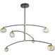 Athena LED 44.6 inch Matte Black and Brushed Brass Pendant Ceiling Light