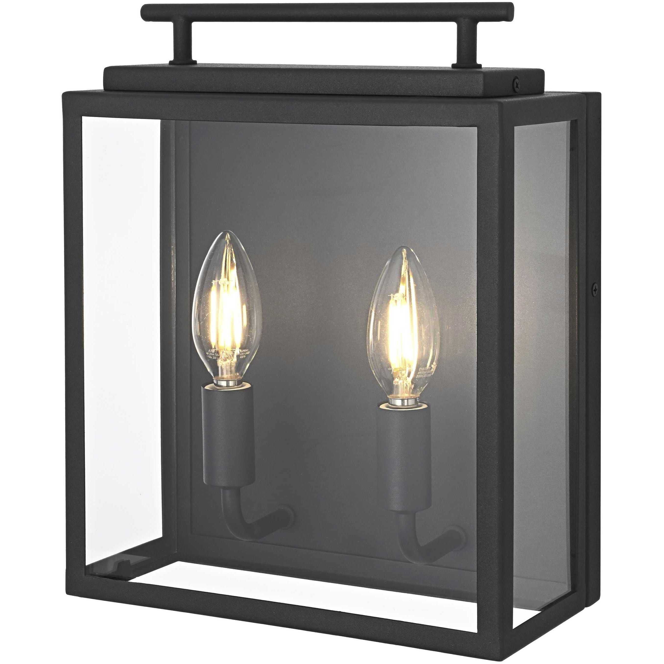 Valentin 2 Light 12 inch Black Outdoor Wall Sconce