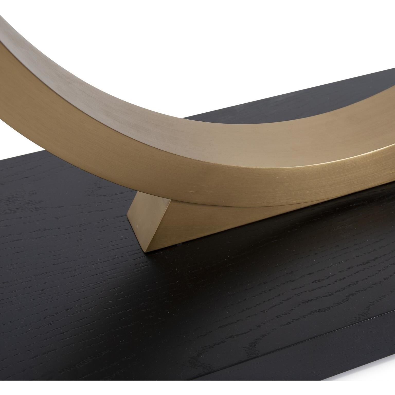 Annular 48 inch Black and Gold Console Table