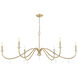 Toussant 6 Light 63 inch Mondern Gold Chandelier Ceiling Light in Modern Gold