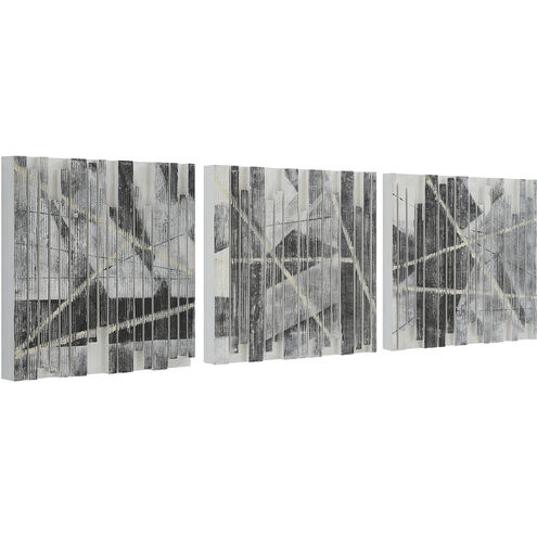 Lyon White and Blue and Black Wall Decor, Set of 3