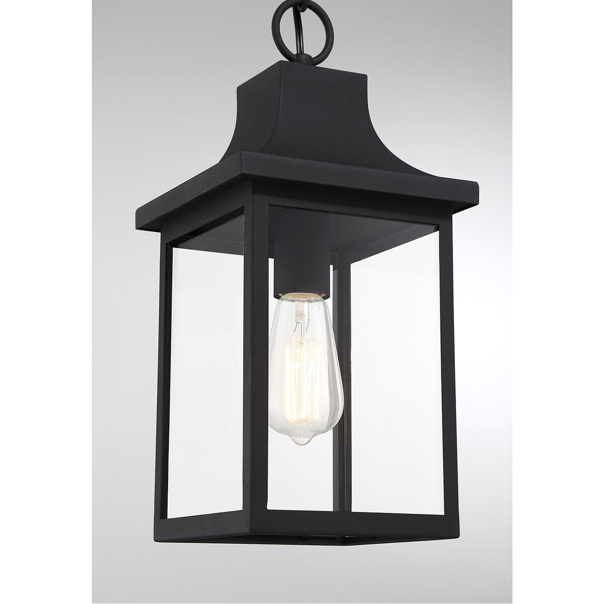 Traditional 1 Light 7.25 inch Black Outdoor Hanging Lantern