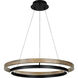 Sean Lavin Grace LED 35.8 inch MATTE BLACK/WEATHERED OAK WOOD Chandelier Ceiling Light, Integrated LED