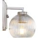 Elliott 1 Light 7.25 inch Pewter Vanity Light Wall Light in Ribbed Clear