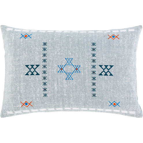 Cactus Silk 20 X 13 inch Medium Gray/White/Dark Green/Bright Blue Pillow Kit, Lumbar
