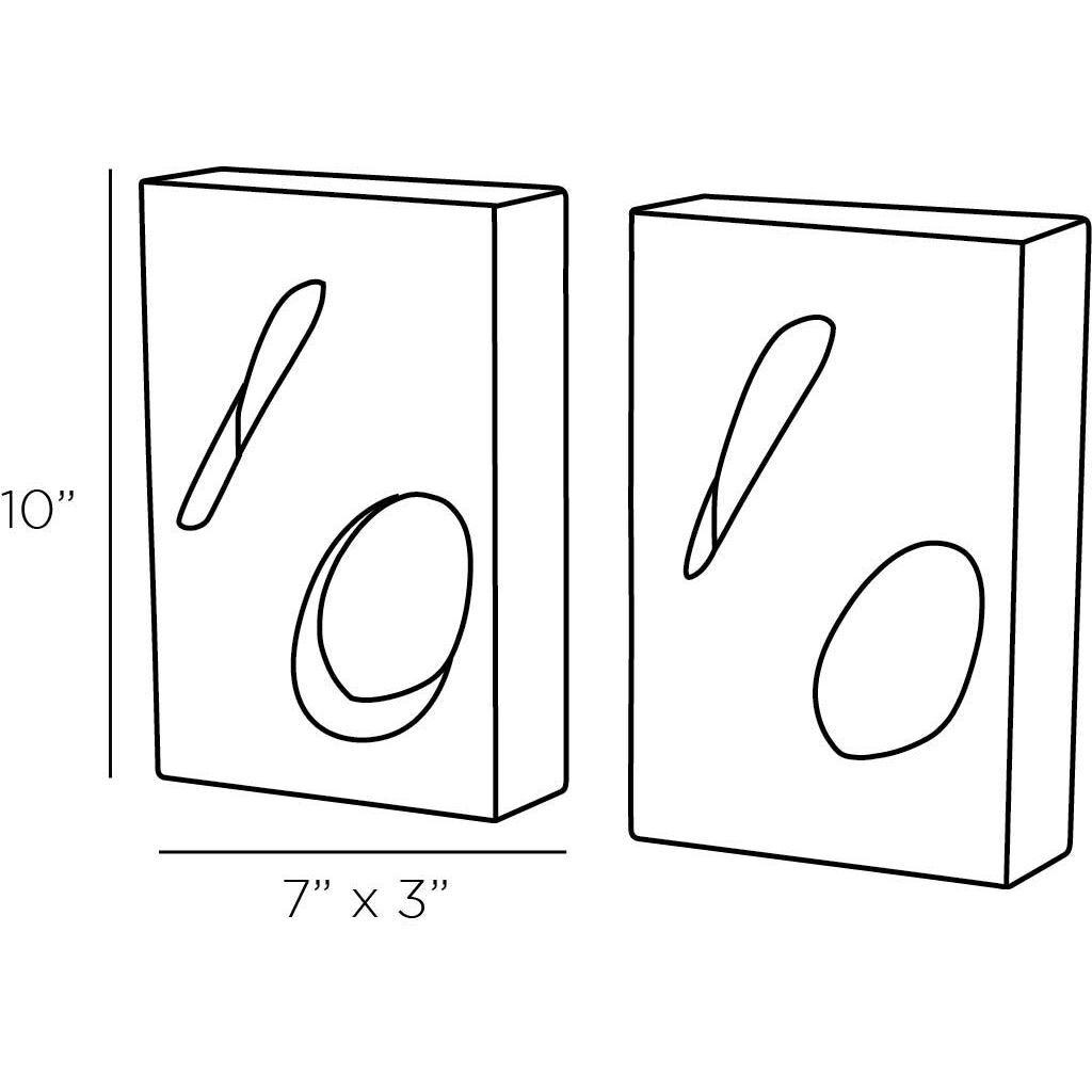 Bondi 7 X 4 inch Charcoal Bookends, Set of 2