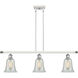 Ballston Hanover LED 36 inch White and Polished Chrome Island Light Ceiling Light in Mouchette Glass, Ballston