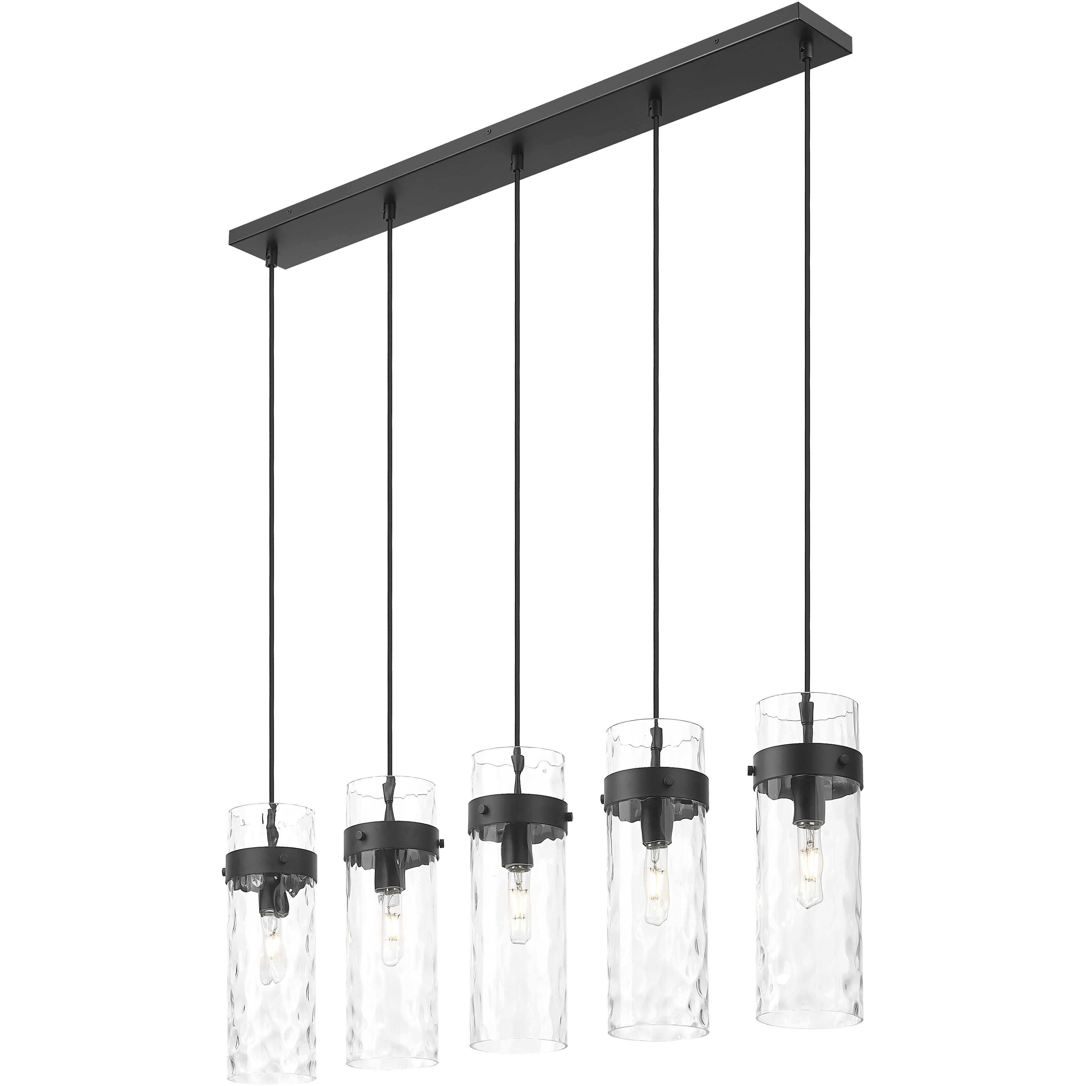 Fontaine Linear Chandelier Ceiling Light in Matte Black