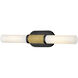 Thayer 2 Light 4.75 inch Lacquered Brass and Black Bath Sconce Wall Light in Lacquered Brass with Black
