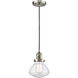 Franklin Restoration Olean 1 Light 6.75 inch Brushed Satin Nickel Mini Pendant Ceiling Light in Incandescent, Seedy