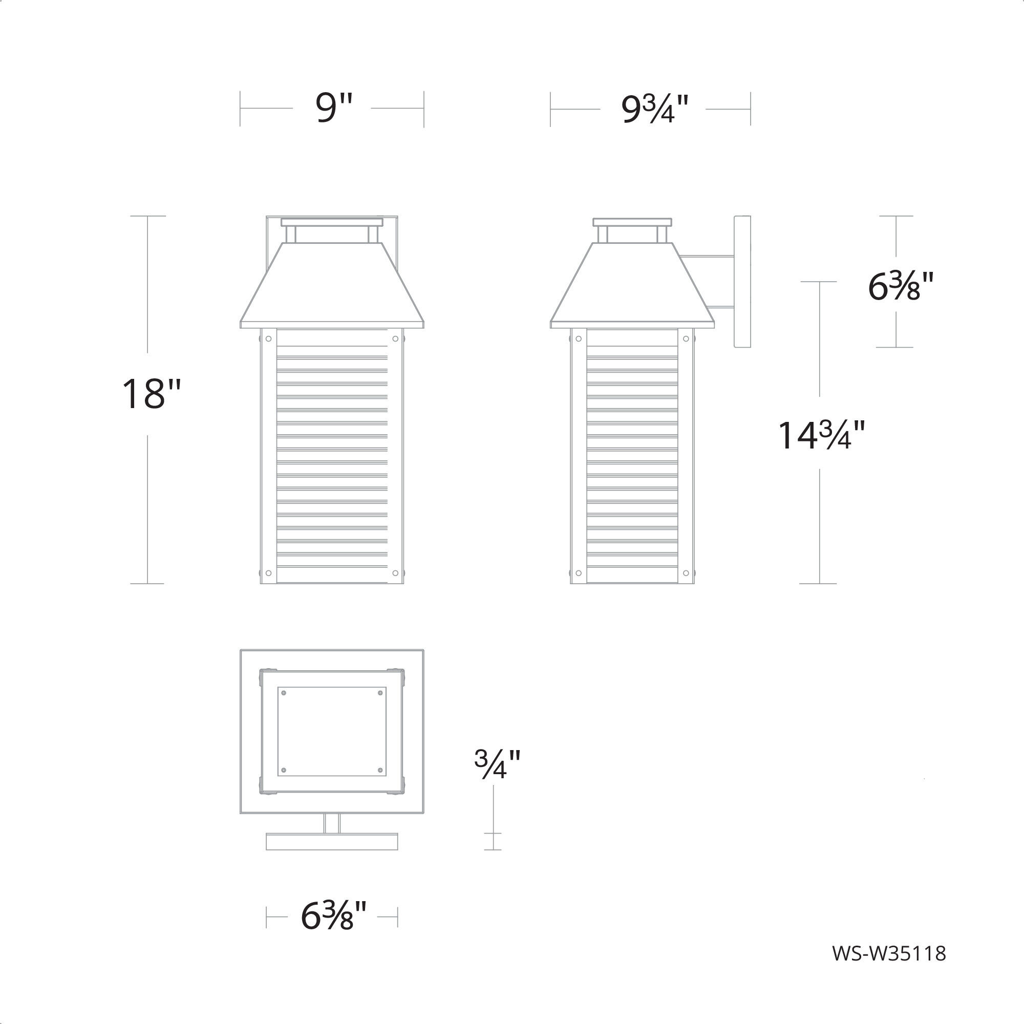 Faulkner LED 18 inch Black Outdoor Wall Light, dweLED