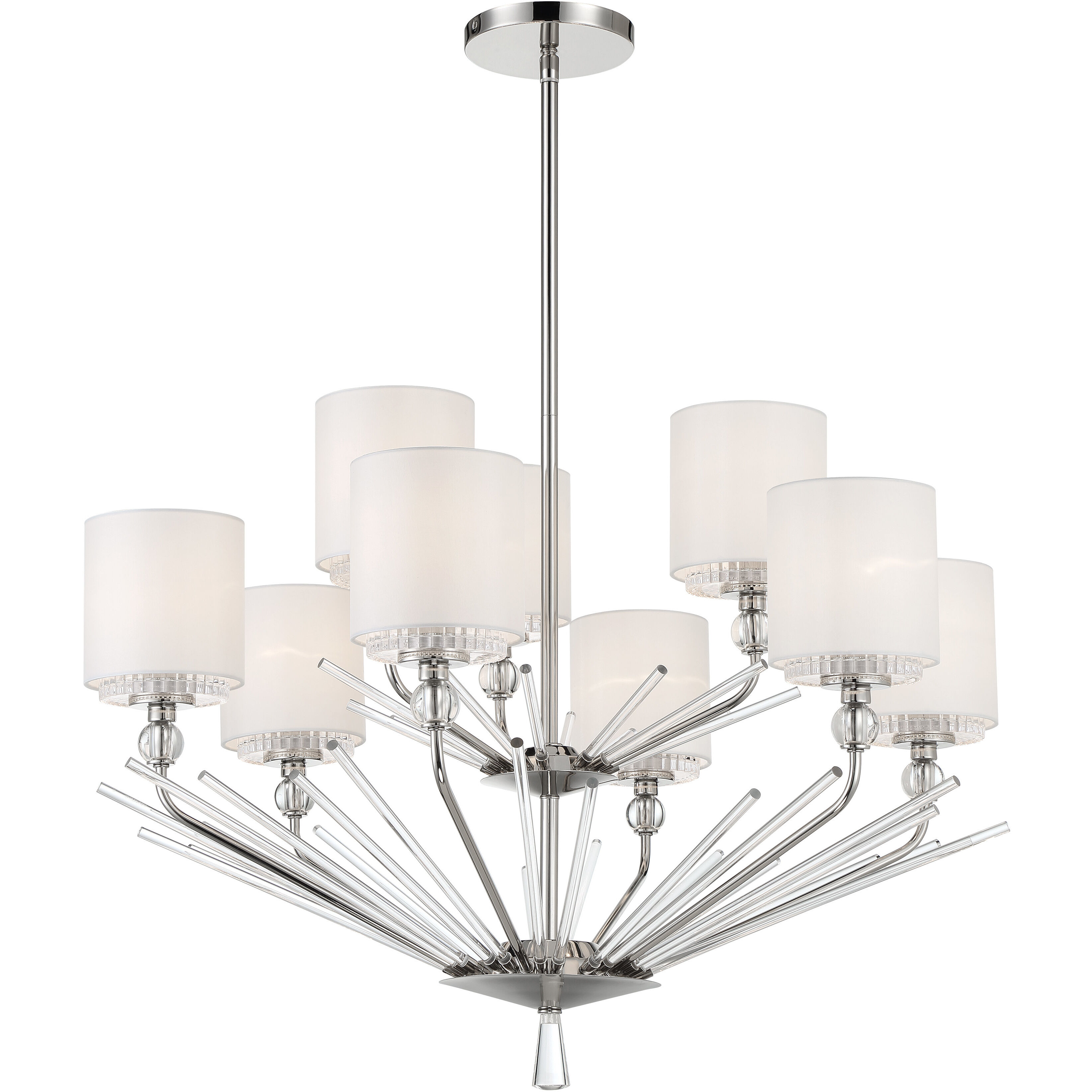 Sutton 9 Light 32 inch Polished Nickel Chandelier Ceiling Light