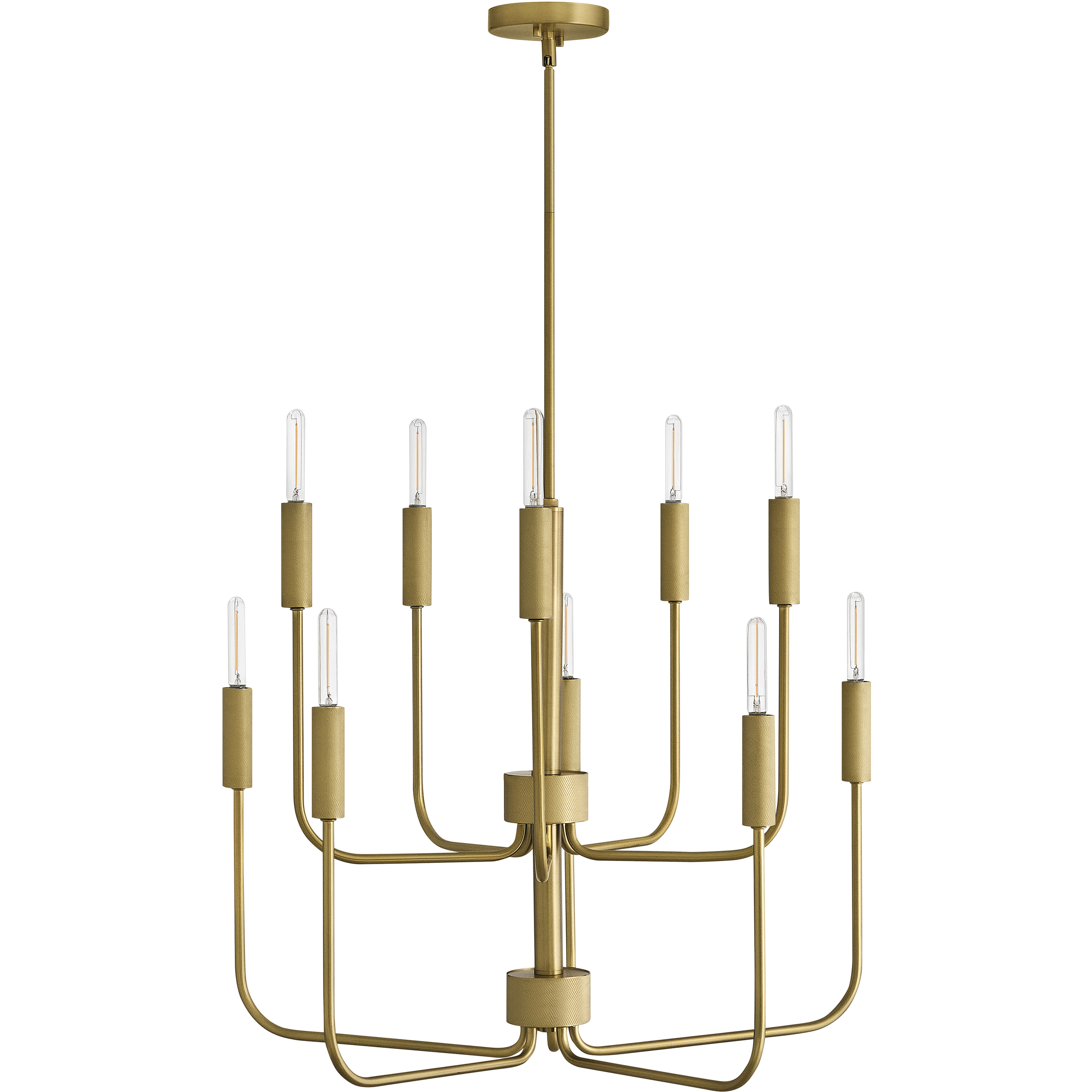 Austen 10 Light 30 inch Lacquered Brass Chandelier Ceiling Light