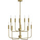 Austen 10 Light 30 inch Lacquered Brass Chandelier Ceiling Light