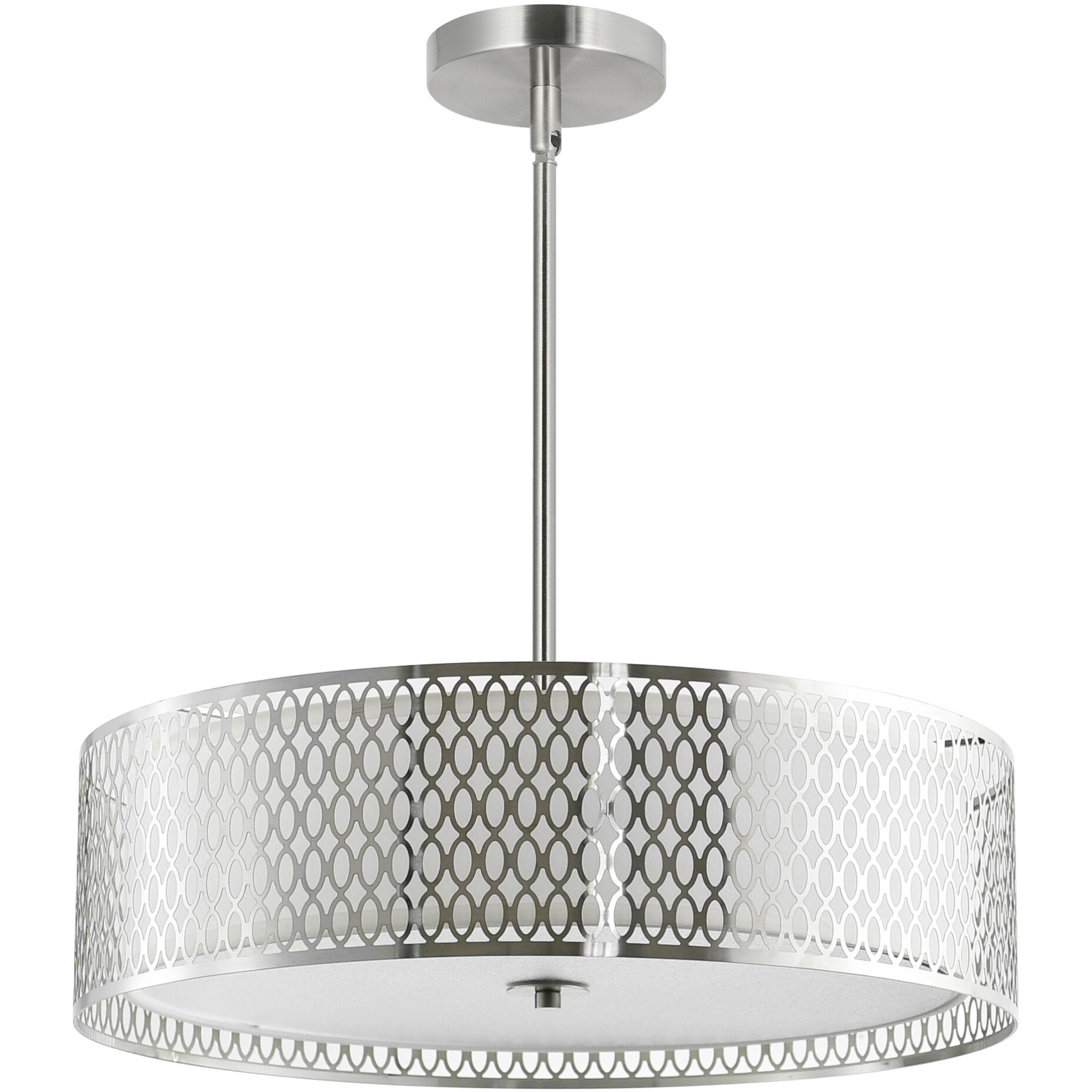 Mikayla 5 Light 22 inch Satin Nickel Drum Shade Chandelier Ceiling Light