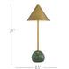 Journey 21 inch 2 watt Antique Brass and Green Cordless Table Lamp Portable Light