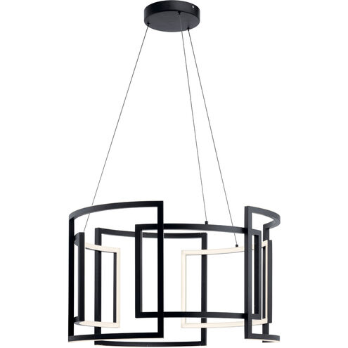 Melko LED Black Chandelier Round Pendant Ceiling Light