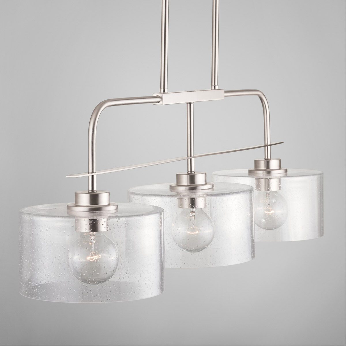 Elijah 3 Light 36 inch Brushed Nickel Island Ceiling Light