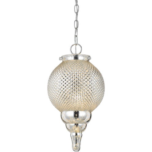 Tear Drop 1 Light 9 inch Chrome Pendant Ceiling Light