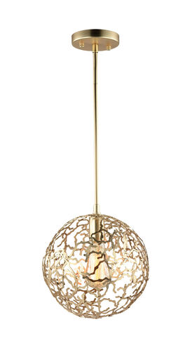 Helios 1 Light 10 inch Matte Gold Pendant Ceiling Light