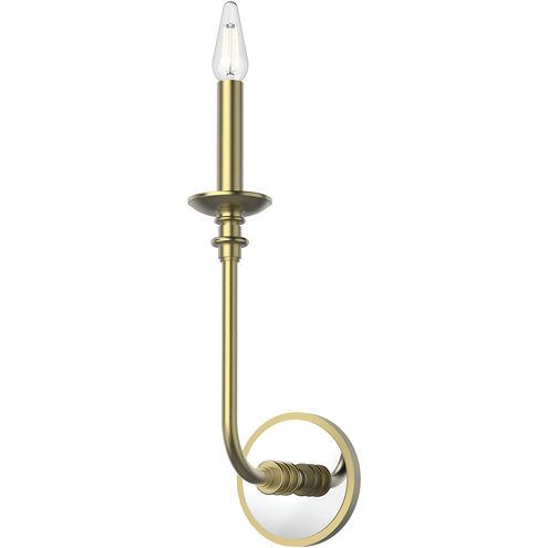 Peabody 1 Light 4.5 inch Vintage Brass Vanity Light Wall Light