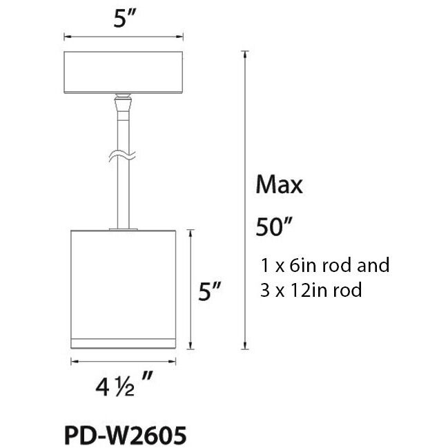 Tube LED 5 inch White Mini Pendant Ceiling Light
