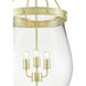 Darius 3 Light 18.5 inch Polished Brass Lantern Pendant Ceiling Light, Semi Flush Convertible