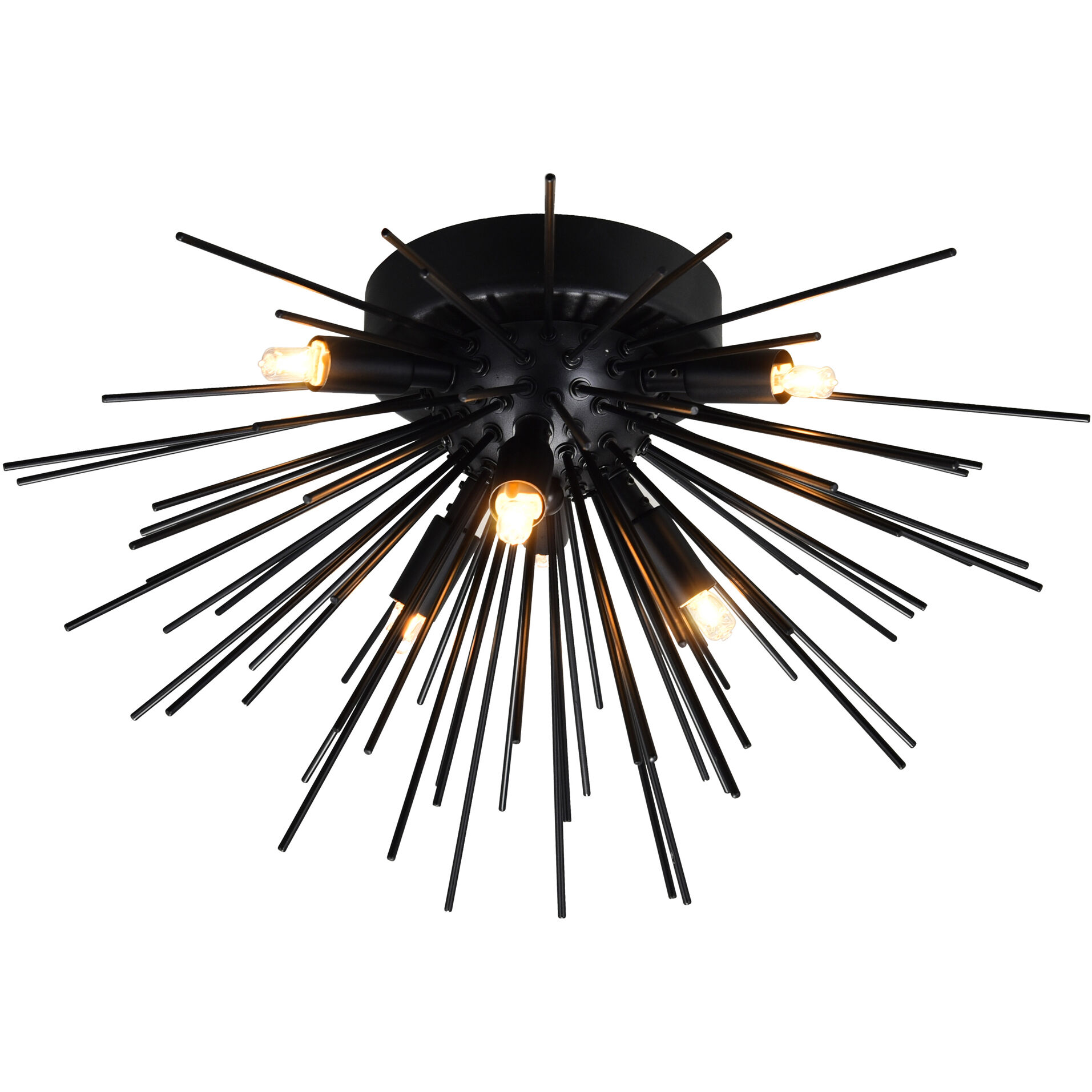 Savannah 6 Light 20 inch Black Flush Mount Ceiling Light