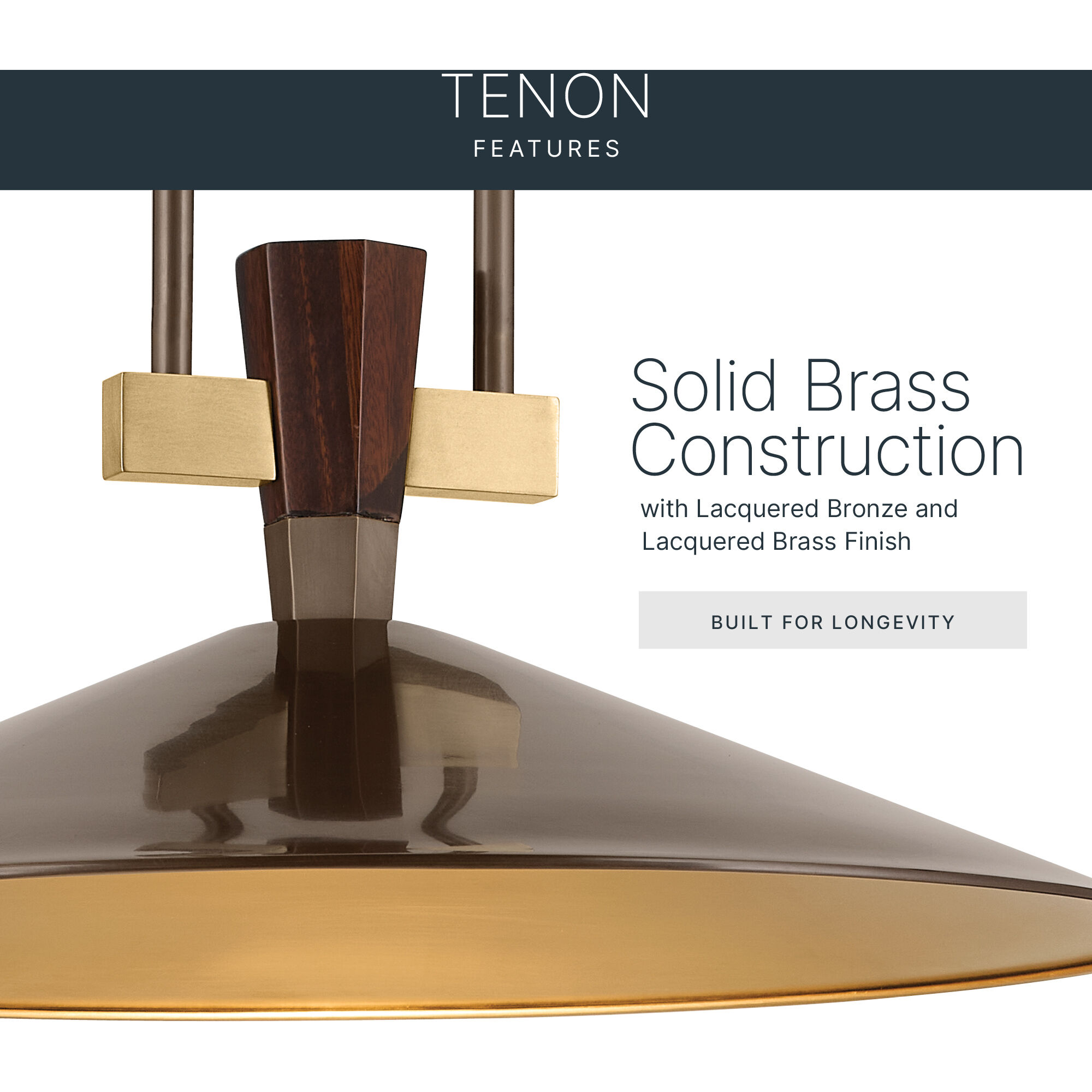 Tenon LED Lacquered Bronze Pendant Ceiling Light