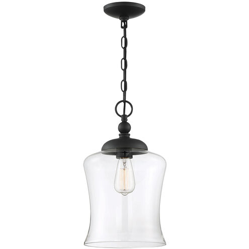 Modern 1 Light 9.75 inch Matte Black Pendant Ceiling Light