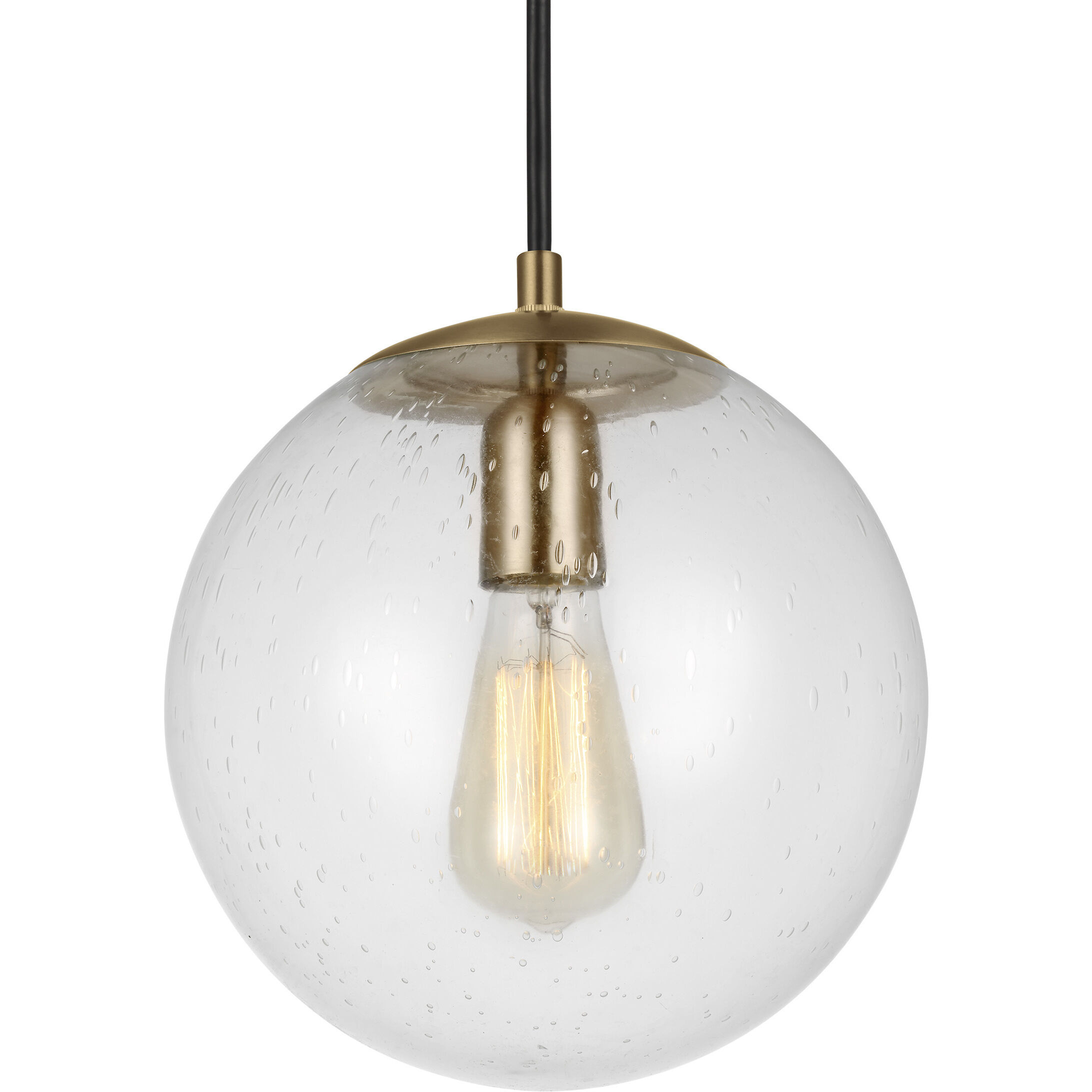 Leo Hanging Globe One Light Pendant Satin Brass