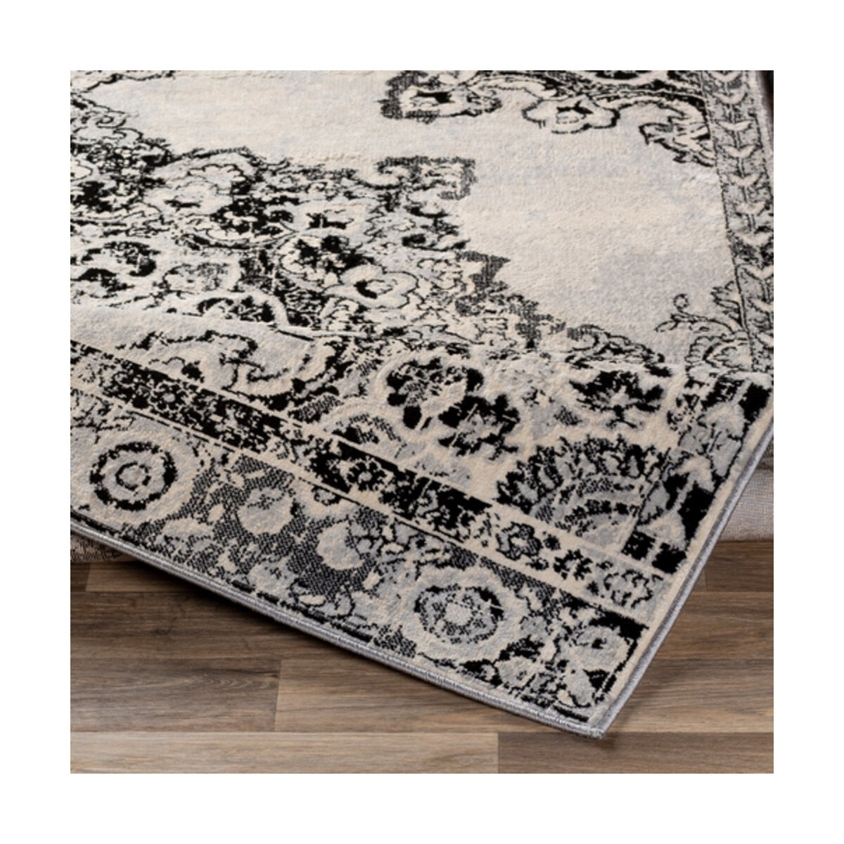 Monaco 87 X 63 inch Silver Gray/Medium Gray/Cream/Black Rugs