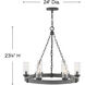 Open Air Sawyer LED 24 inch Aged Zinc with Distressed Black Outdoor Hanging, Low Voltage