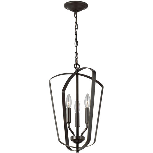 Romee 3 Light 12.88 inch Bronze Foyer Pendant Ceiling Light, Small