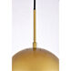Eclipse 1 Light 10 inch Brass Pendant Ceiling Light