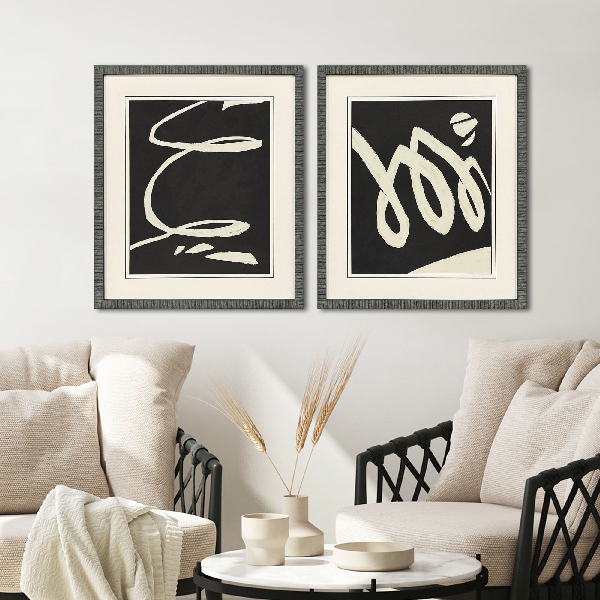 Neutral Spring Black and White Framed Art
