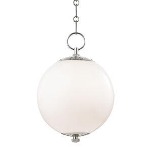 Sphere No.1 1 Light 11.25 inch Polished Nickel Pendant Ceiling Light