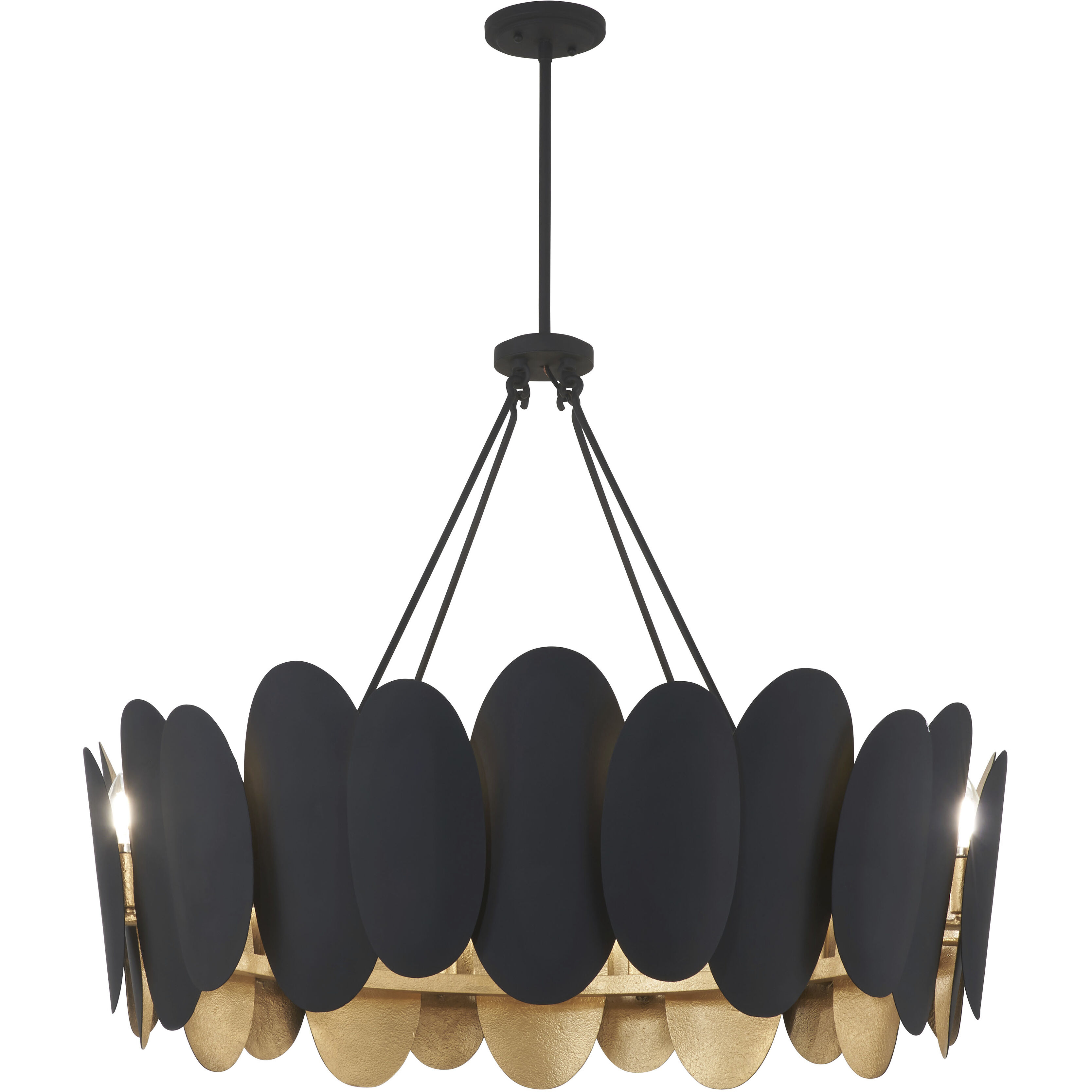 Vailen 12 Light 36 inch Dark Matte Black Pendant Ceiling Light