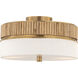 Nebri 3 Light 15 inch Legacy Brass Semi-Flush Mount Ceiling Light