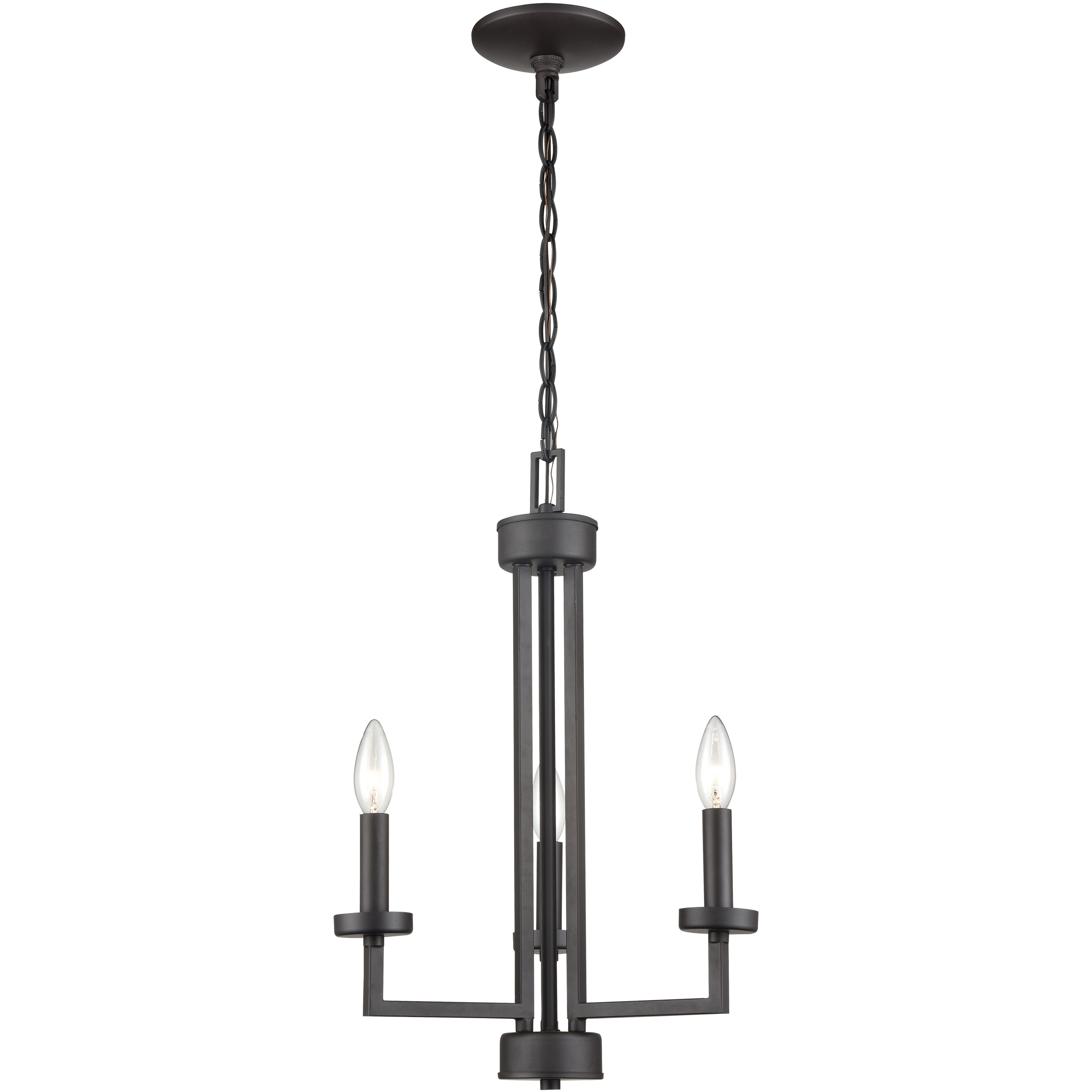 West End 3 Light 15 inch Oil Rubbed Bronze Chandelier Ceiling Light