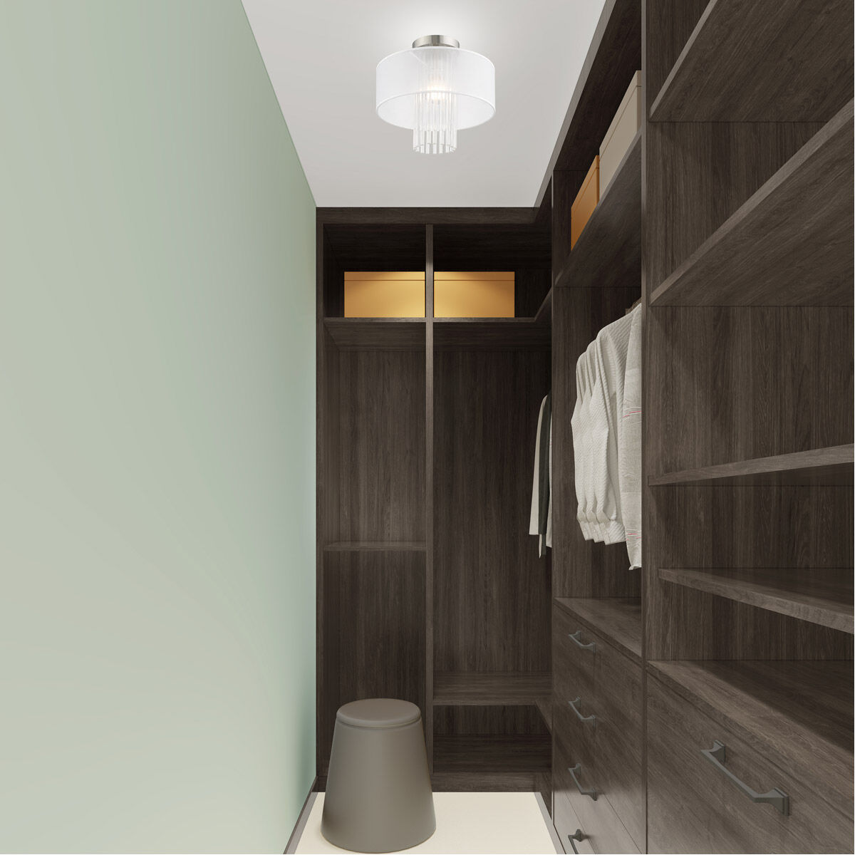 Alexis 1 Light 13 inch Brushed Nickel Semi-Flush Mount Ceiling Light