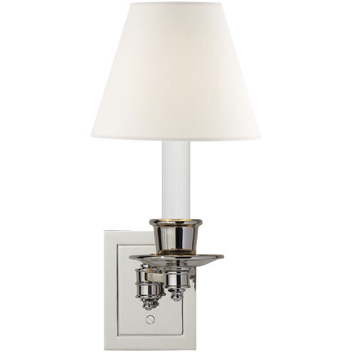 Studio VC Swing Arm Sconce 7 inch 40.00 watt Polished Nickel Swing Arm Sconce Wall Light in Linen 2 