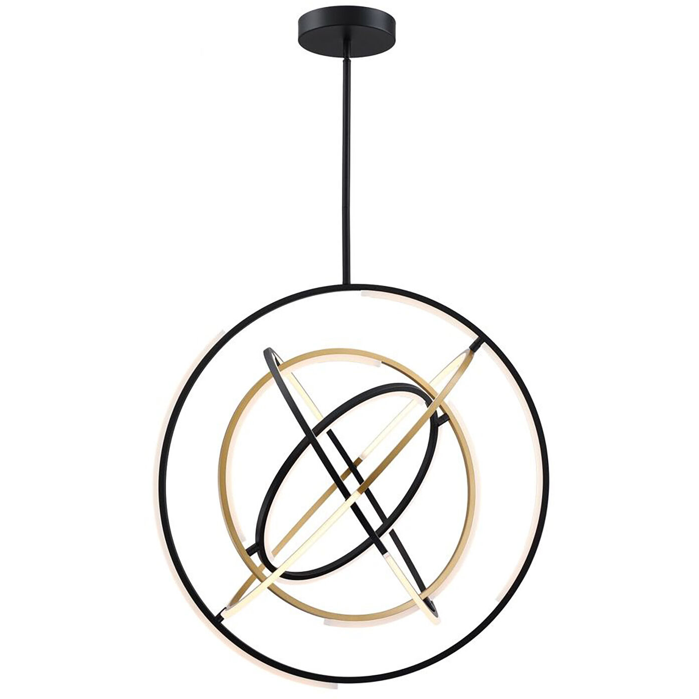 Trilogy LED 32 inch Black and Gold Pendant Ceiling Light