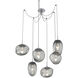 Cosmos LED 17 inch Classic Silver Swag Multi-Pendant Ceiling Light in 3000K LED, Geo Inner - Smoke Outer