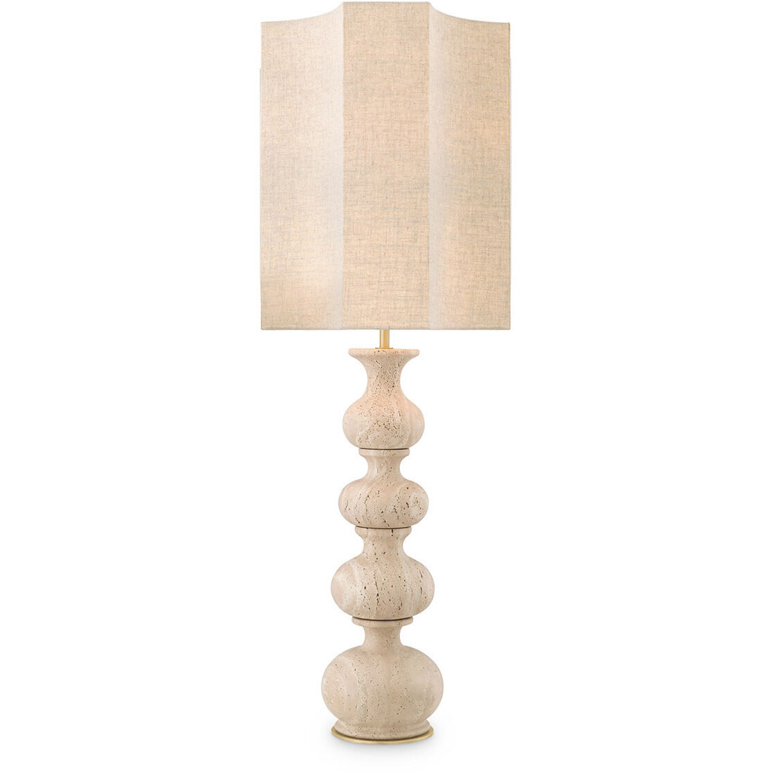 Mabel 45.87 inch 40 watt Travertine with Antique Brass Table Lamp Portable Light