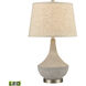 Wendover 25 inch 9.00 watt Polished Concrete with Brushed Steel Table Lamp Portable Light